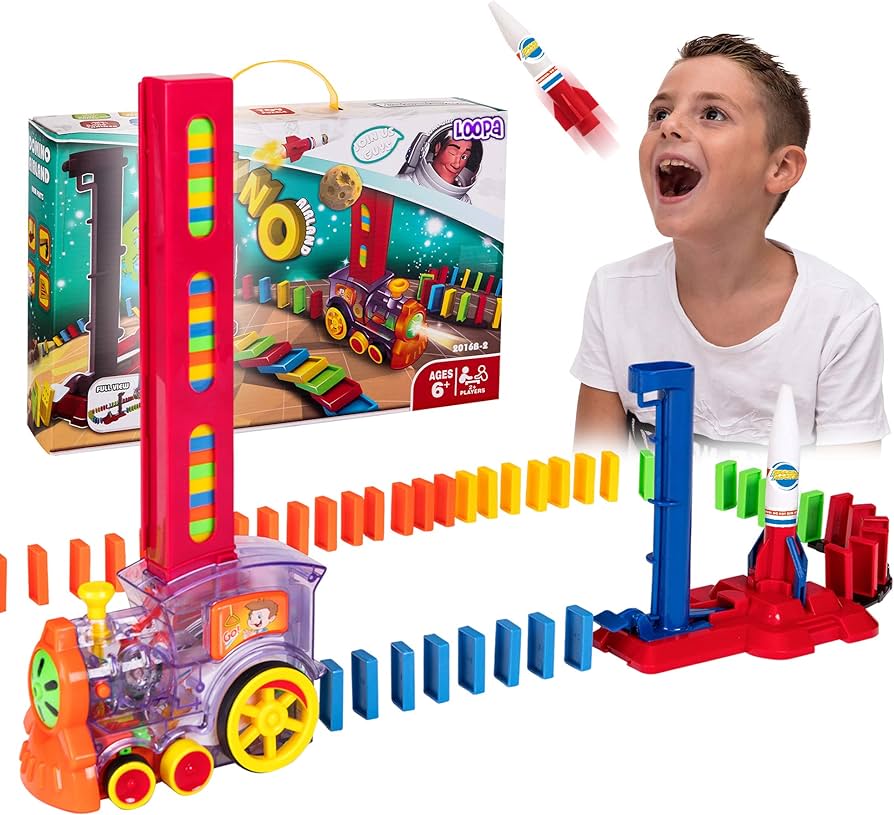 Tren de Dominó Automático para Niños – Coloca, Alinea y Dispara