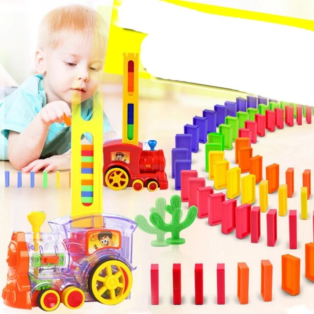 Tren de Dominó Automático para Niños – Coloca, Alinea y Dispara