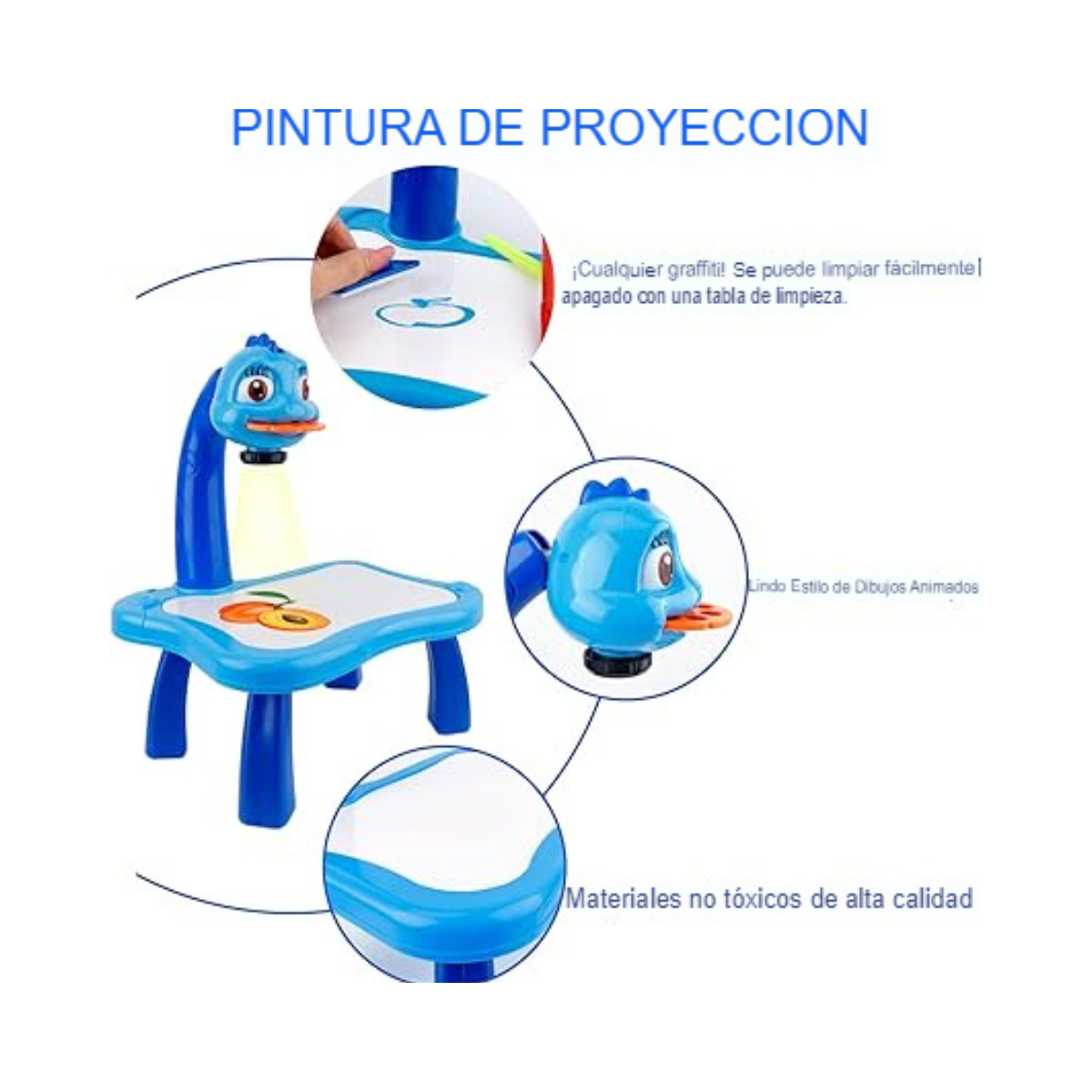 Escritorio con proyector Infantil  – Aprende y Crea Jugando (Rosa o Amarillo)