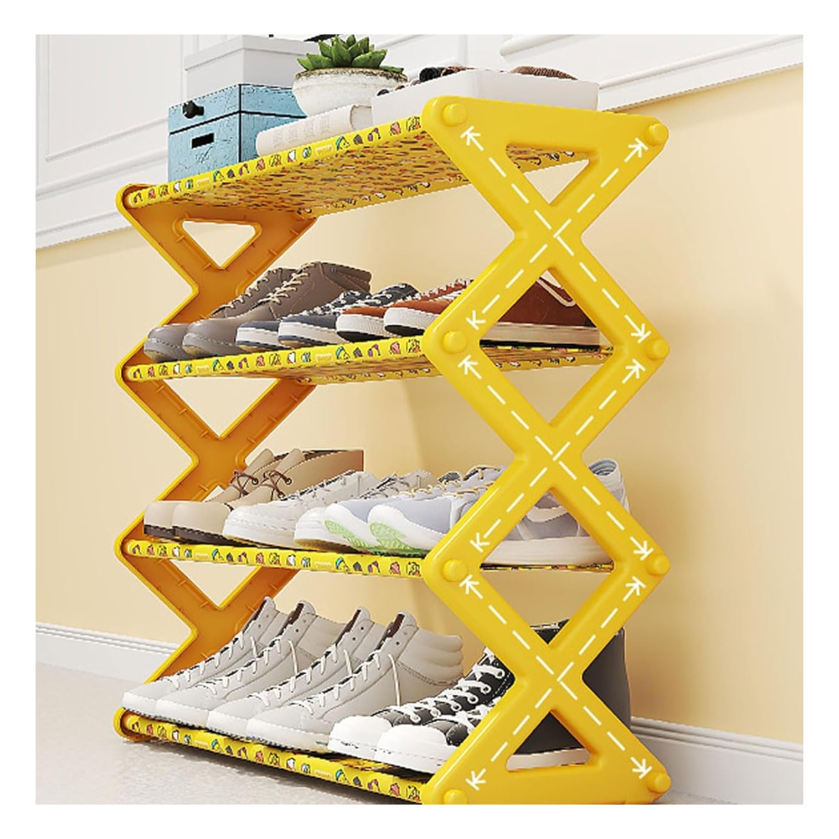 Zapatero Zig Zag de 4 Niveles – Orden y Estilo en tu Hogar
