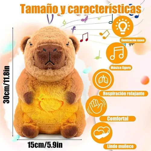 Peluche Capibara Musical con Luz – Suave, Tierno y Brillante