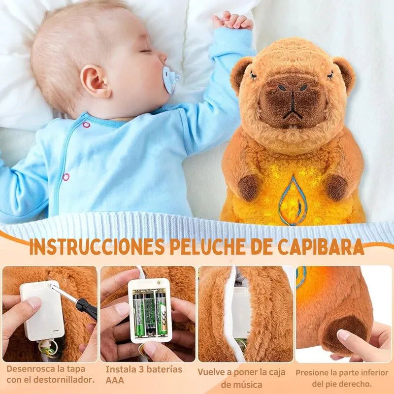 Peluche Capibara Musical con Luz – Suave, Tierno y Brillante