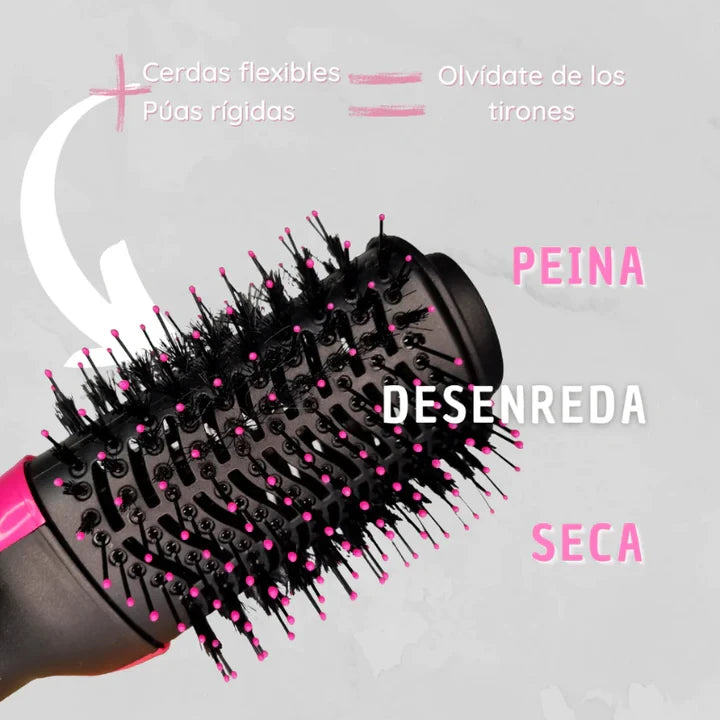 Cepillo 3 en 1 Secador y Alisador- Tu Cabello Perfecto en Un Solo Paso.