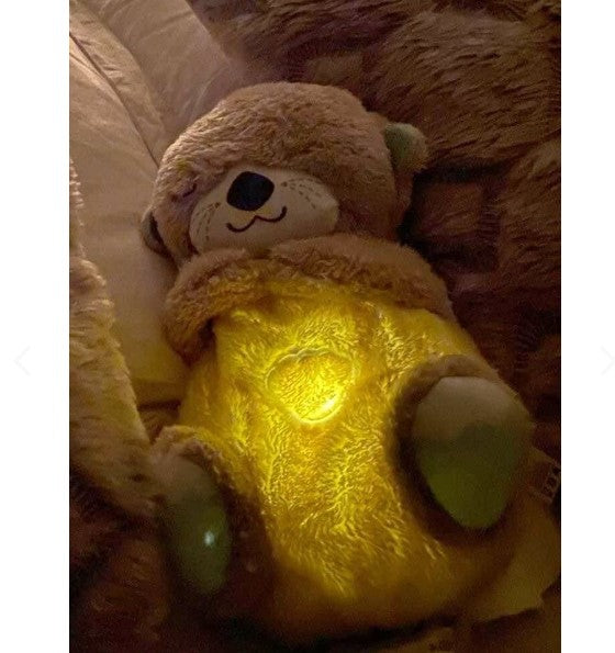 Nutria Peluche de Apego con Luz y Respiración | Ayuda al Bebé a Dormir Mejor