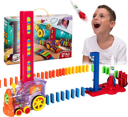 Tren de Dominó Automático para Niños – Coloca, Alinea y Dispara