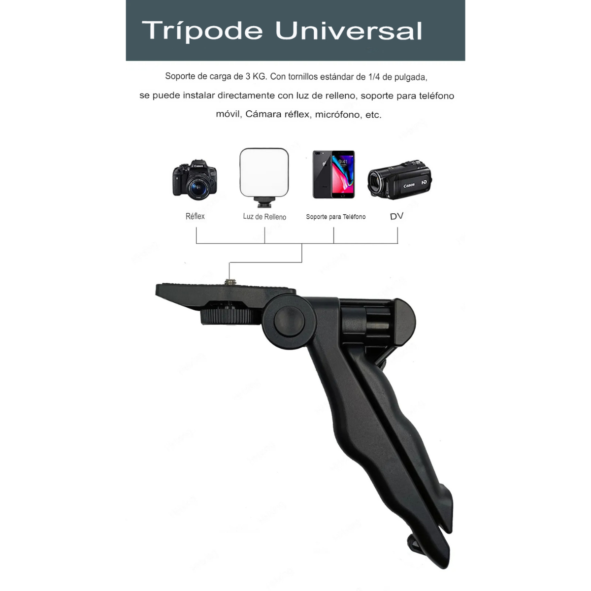 Kit Trípode Profesional para Grabación – Luz, Micrófono y Soporte Móvil
